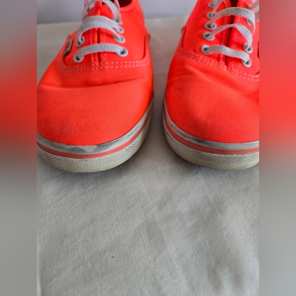 Vans Women's Neon Coral Canvas Sneakers - Picture 5 of 5